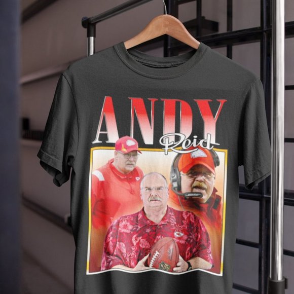 Tops - Andy Reid Kansas City Chiefs Vintage Bootleg Graphic Shirt 90s Full size